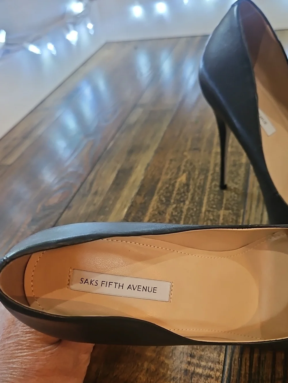 Saks Fifth Avenue Classic Black Pointed-Toe Stiletto Pump - Women